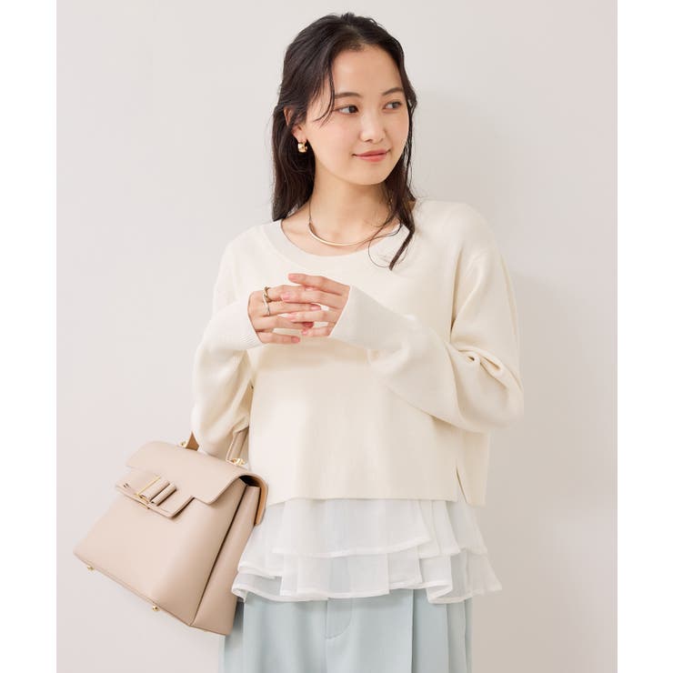 【美得】ペプラムオーガンジードッキングニットプルオーバー | VIS  | 詳細画像9 