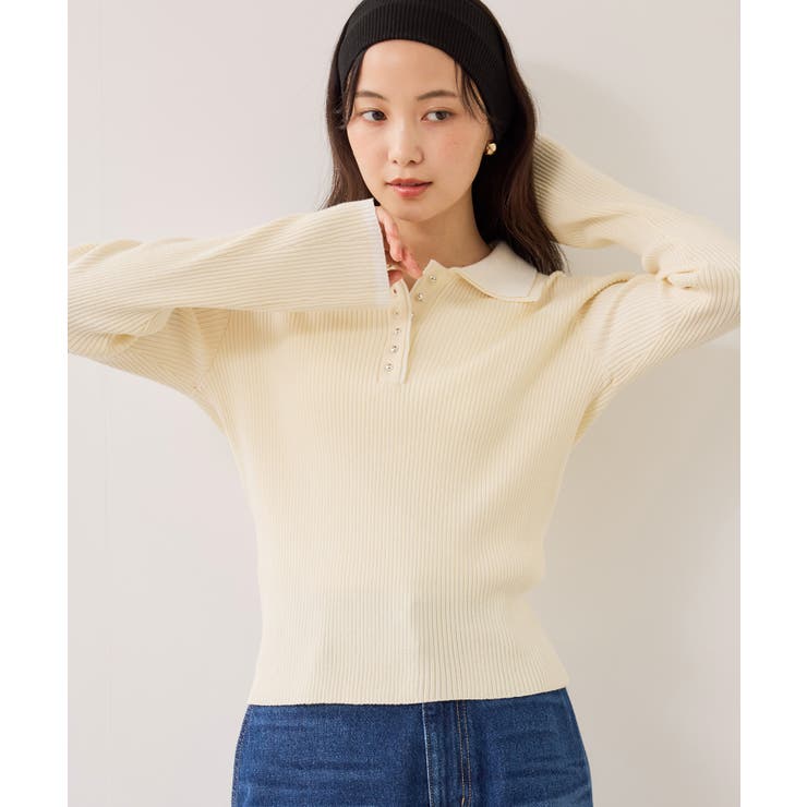 ダブルカラーポロニットトップス | VIS  | 詳細画像13 