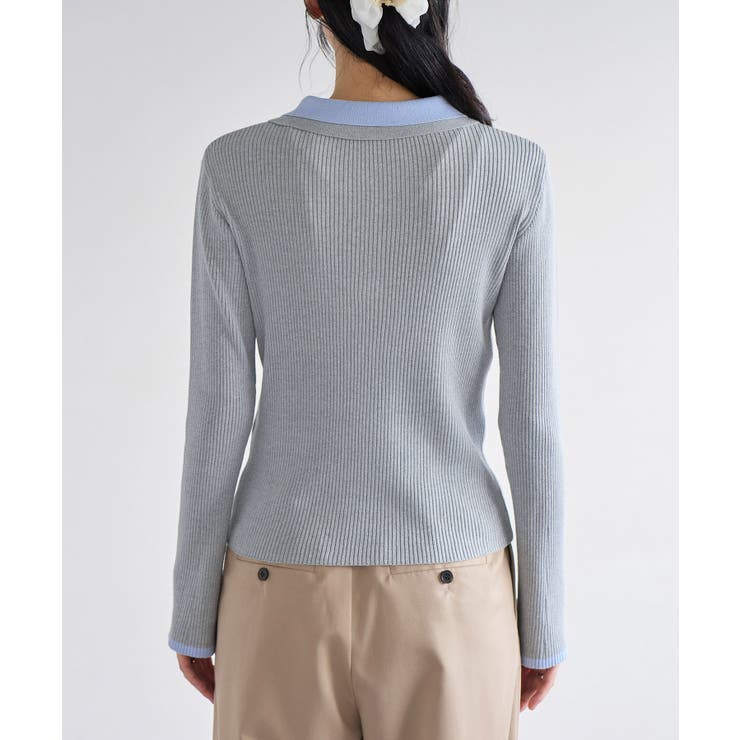 ダブルカラーポロニットトップス | VIS  | 詳細画像23 