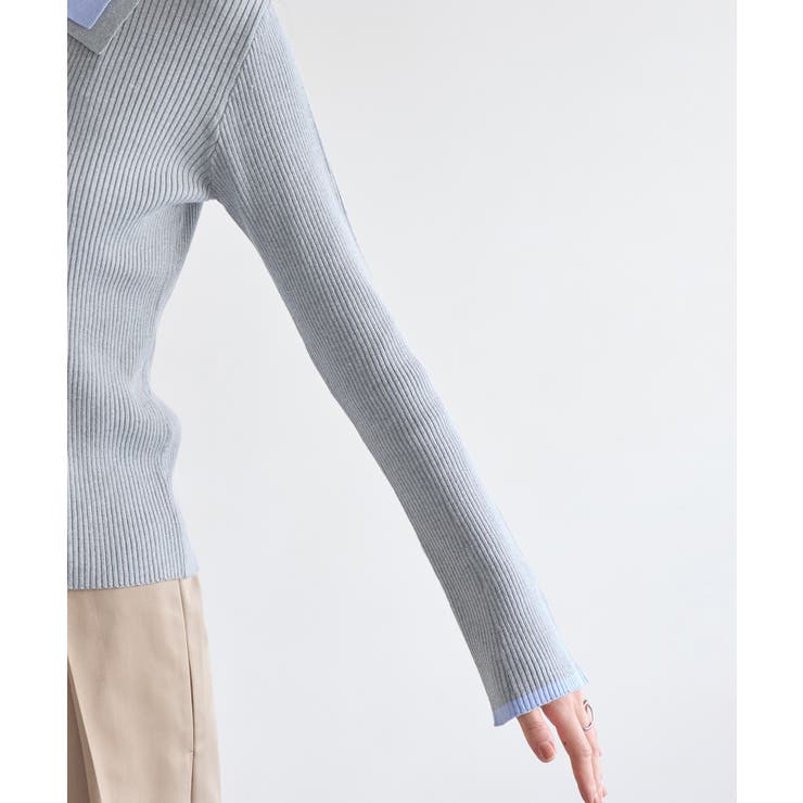 ダブルカラーポロニットトップス | VIS  | 詳細画像26 