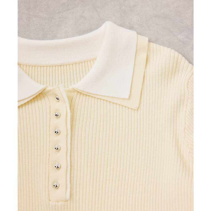 ダブルカラーポロニットトップス | VIS  | 詳細画像28 