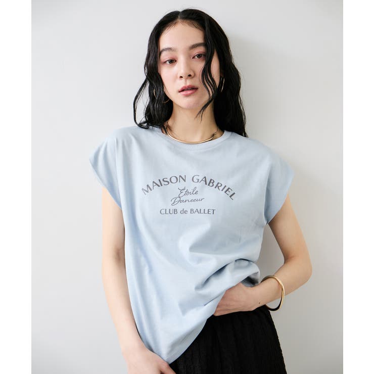フォト＆ロゴプリントフレンチスリーブTシャツ/接触冷感 | VIS  | 詳細画像12 
