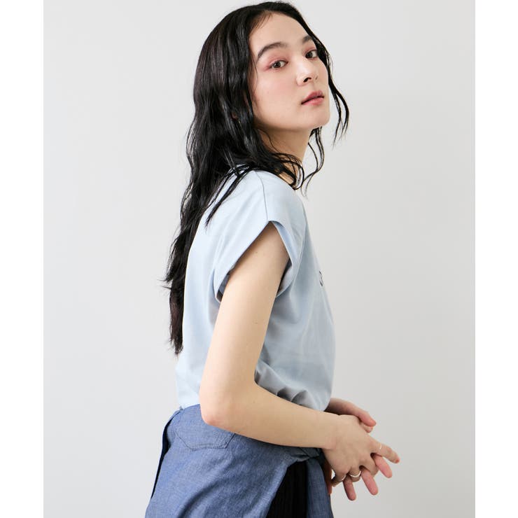 フォト＆ロゴプリントフレンチスリーブTシャツ/接触冷感 | VIS  | 詳細画像13 