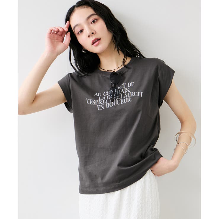 フォト＆ロゴプリントフレンチスリーブTシャツ/接触冷感 | VIS  | 詳細画像24 