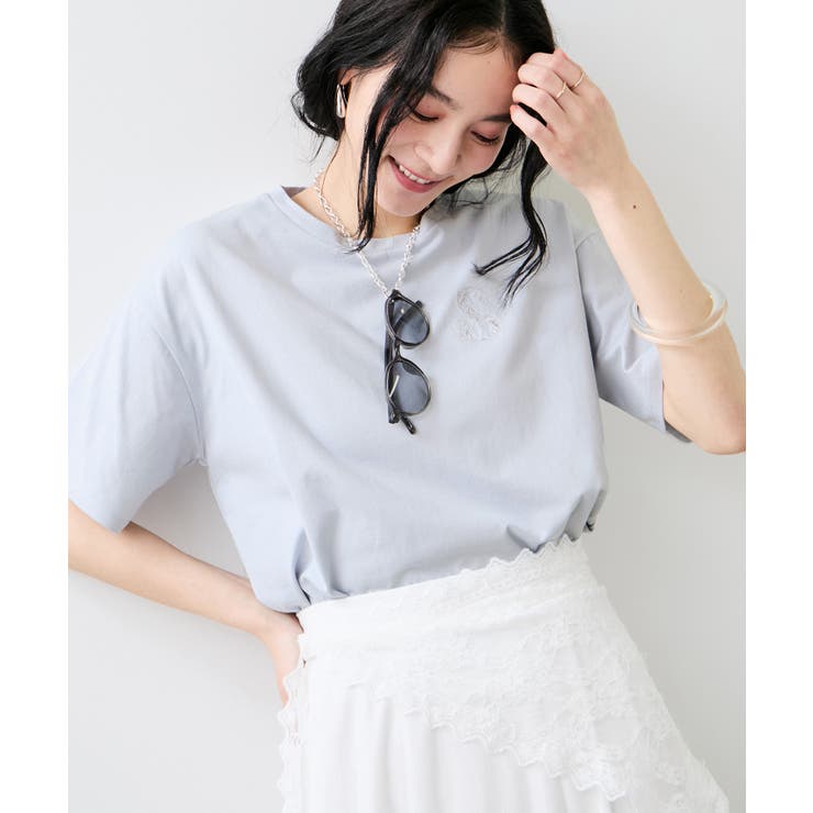 ボクシークロップド刺繍Tシャツ | VIS  | 詳細画像19 