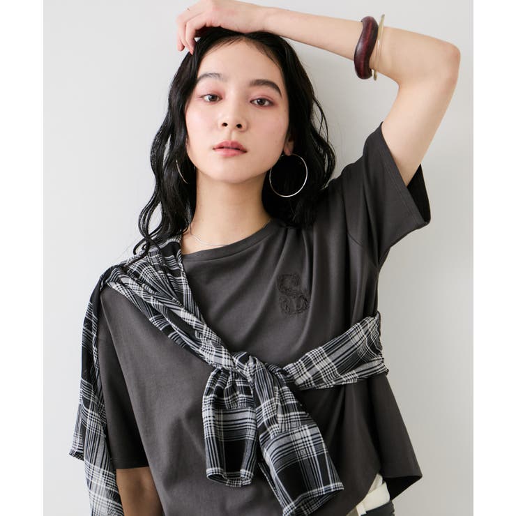 ボクシークロップド刺繍Tシャツ | VIS  | 詳細画像4 