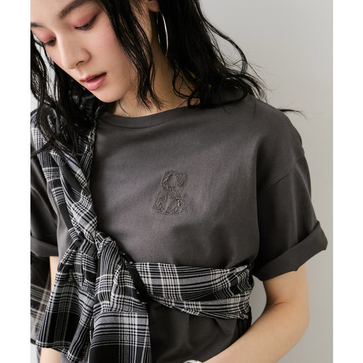 ボクシークロップド刺繍Tシャツ | VIS  | 詳細画像5 