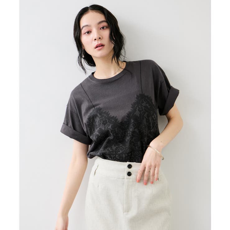 トロンプルイユプリントTシャツ | VIS  | 詳細画像11 