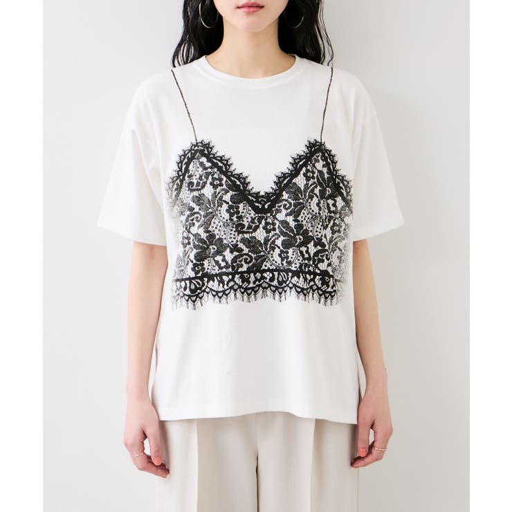 トロンプルイユプリントTシャツ | VIS  | 詳細画像13 