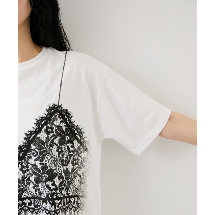 トロンプルイユプリントTシャツ | VIS  | 詳細画像17 