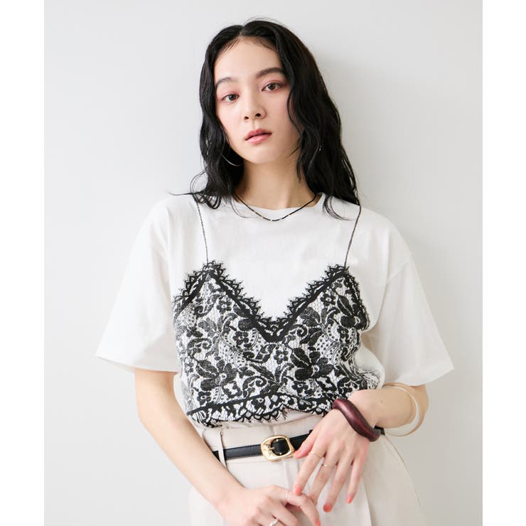 トロンプルイユプリントTシャツ | VIS  | 詳細画像4 