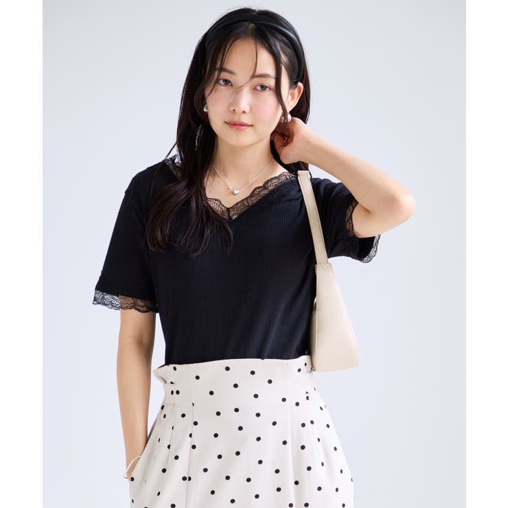 レーストリムVネックTシャツ/汗ジミ加工 | VIS  | 詳細画像12 
