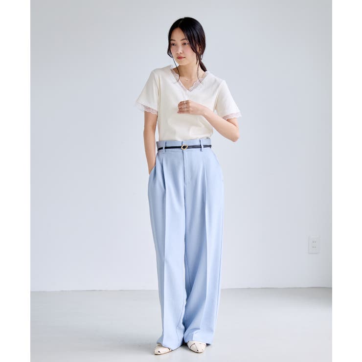 レーストリムVネックTシャツ/汗ジミ加工 | VIS  | 詳細画像13 