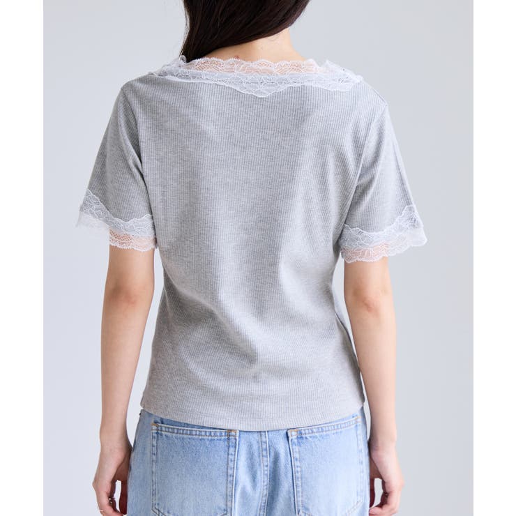レーストリムVネックTシャツ/汗ジミ加工 | VIS  | 詳細画像21 