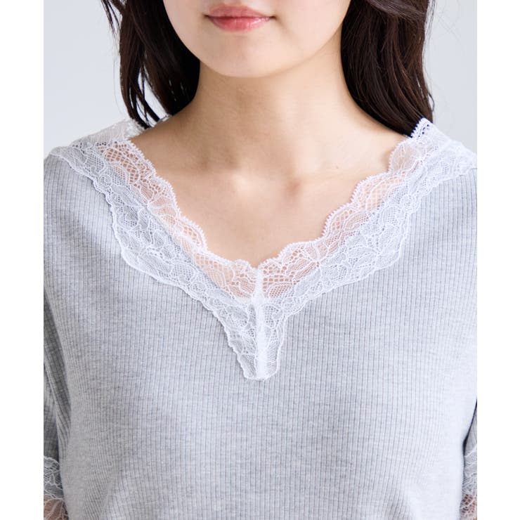 レーストリムVネックTシャツ/汗ジミ加工 | VIS  | 詳細画像22 
