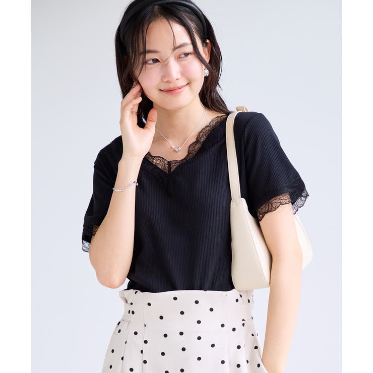 レーストリムVネックTシャツ/汗ジミ加工 | VIS  | 詳細画像9 