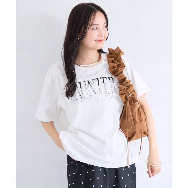 レースレイヤードロゴ半袖Tシャツ | VIS  | 詳細画像12 