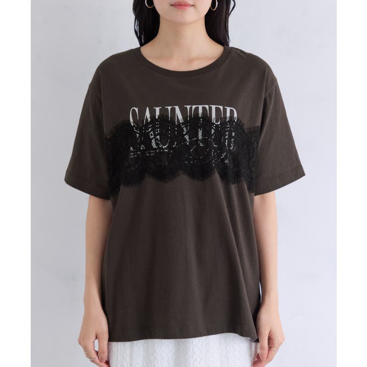 レースレイヤードロゴ半袖Tシャツ | VIS  | 詳細画像20 