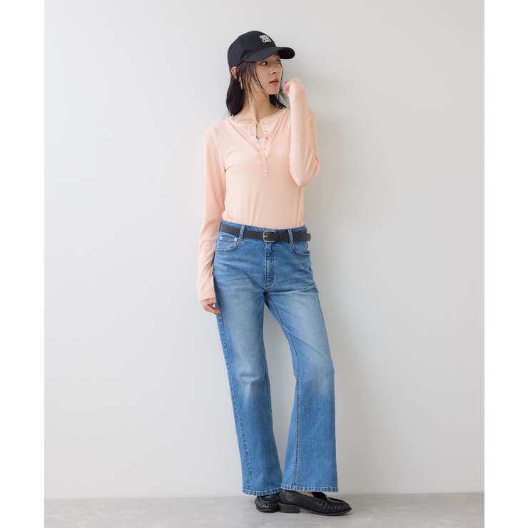 シアーヘンリーロングスリーブTシャツ | VIS  | 詳細画像14 