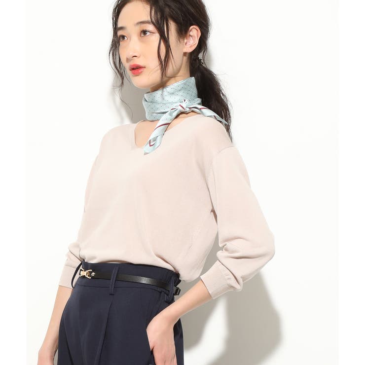 【UVカット】ひんやりVネック7分袖プルオーバー | VIS  | 詳細画像1 