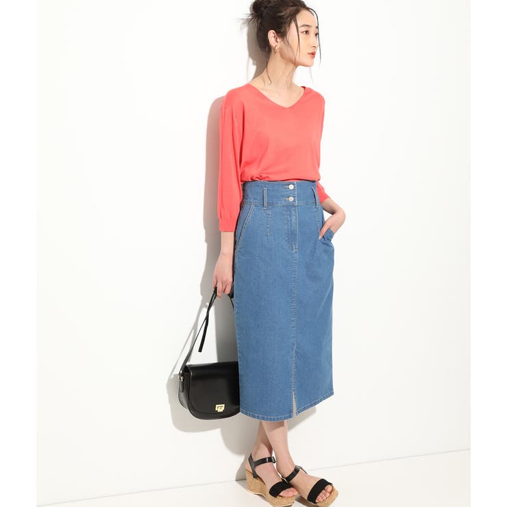 【UVカット】ひんやりVネック7分袖プルオーバー | VIS  | 詳細画像8 