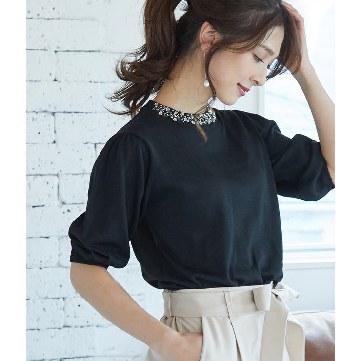 美人百花5月号掲載 胸元ビジュー付プルオーバー 品番 Visw Vis ビス のレディースファッション 通販 Shoplist ショップリスト