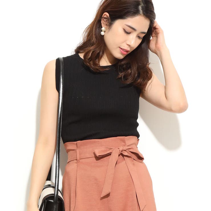 ブラック(01) | アイレットリブノースリーブプルオーバー | VIS 