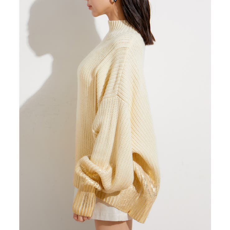 サイドカット箔ニットプルオーバー | VIS  | 詳細画像18 