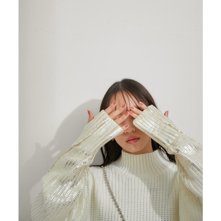 サイドカット箔ニットプルオーバー | VIS  | 詳細画像4 