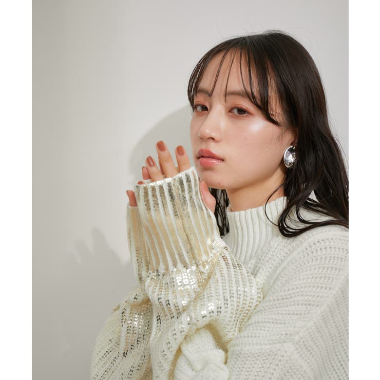 サイドカット箔ニットプルオーバー | VIS  | 詳細画像5 