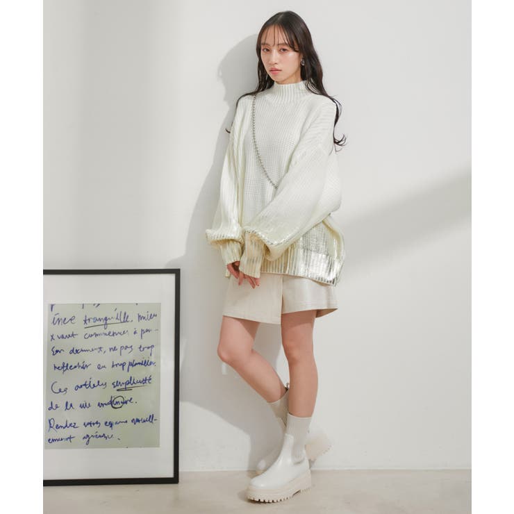 サイドカット箔ニットプルオーバー | VIS  | 詳細画像6 