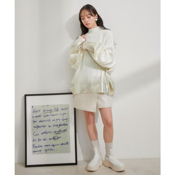 サイドカット箔ニットプルオーバー | VIS  | 詳細画像7 