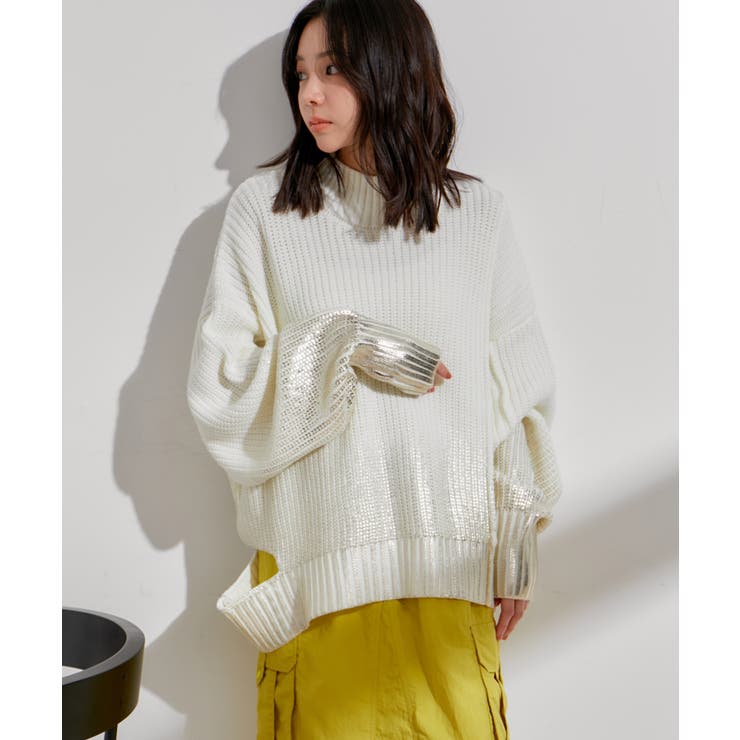 サイドカット箔ニットプルオーバー | VIS  | 詳細画像9 