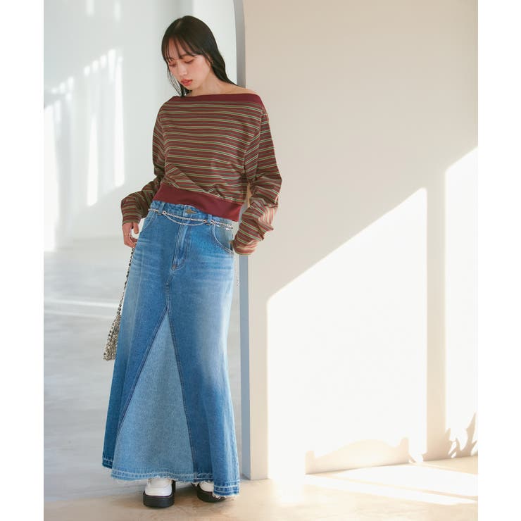 マルチボーダーオフショルトップス | VIS  | 詳細画像5 