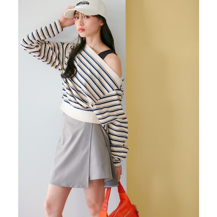 マルチボーダーオフショルトップス | VIS  | 詳細画像6 