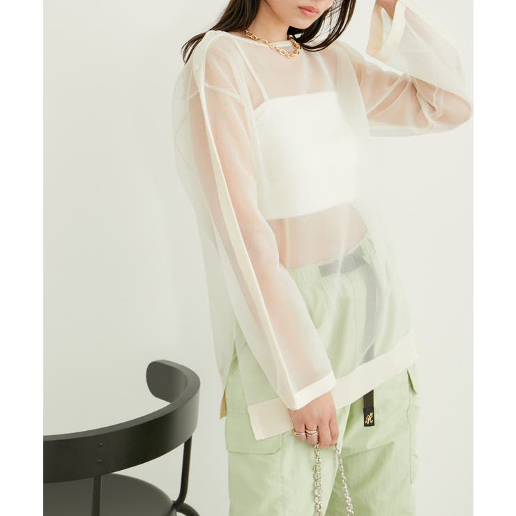 ショルダーラインシアーニットプルオーバー | VIS  | 詳細画像1 