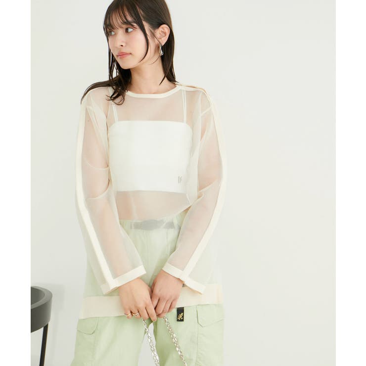 ショルダーラインシアーニットプルオーバー | VIS  | 詳細画像13 