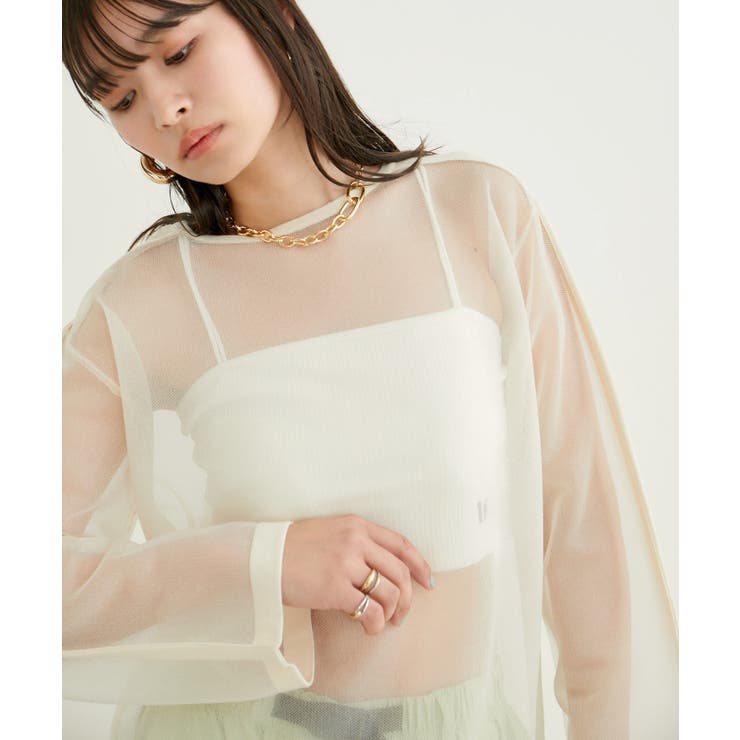 ショルダーラインシアーニットプルオーバー | VIS  | 詳細画像14 