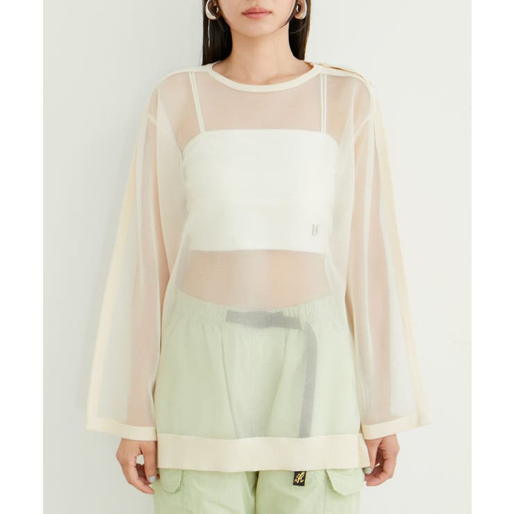 ショルダーラインシアーニットプルオーバー | VIS  | 詳細画像19 