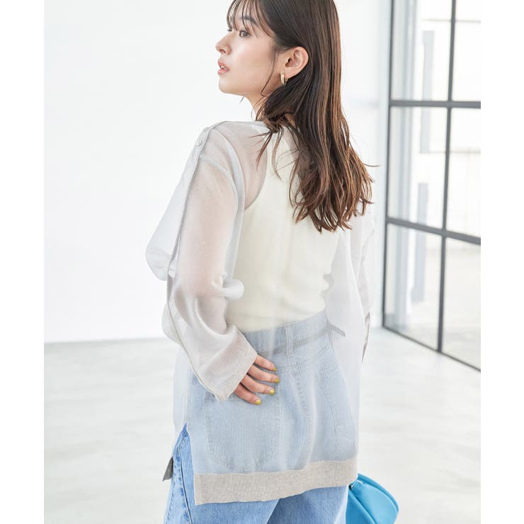 ショルダーラインシアーニットプルオーバー | VIS  | 詳細画像4 