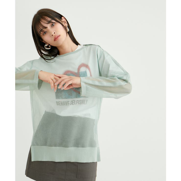 ショルダーラインシアーニットプルオーバー | VIS  | 詳細画像7 