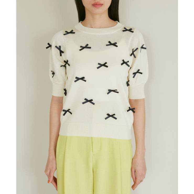 リボンハーフスリーブサマーニット | VIS  | 詳細画像24 