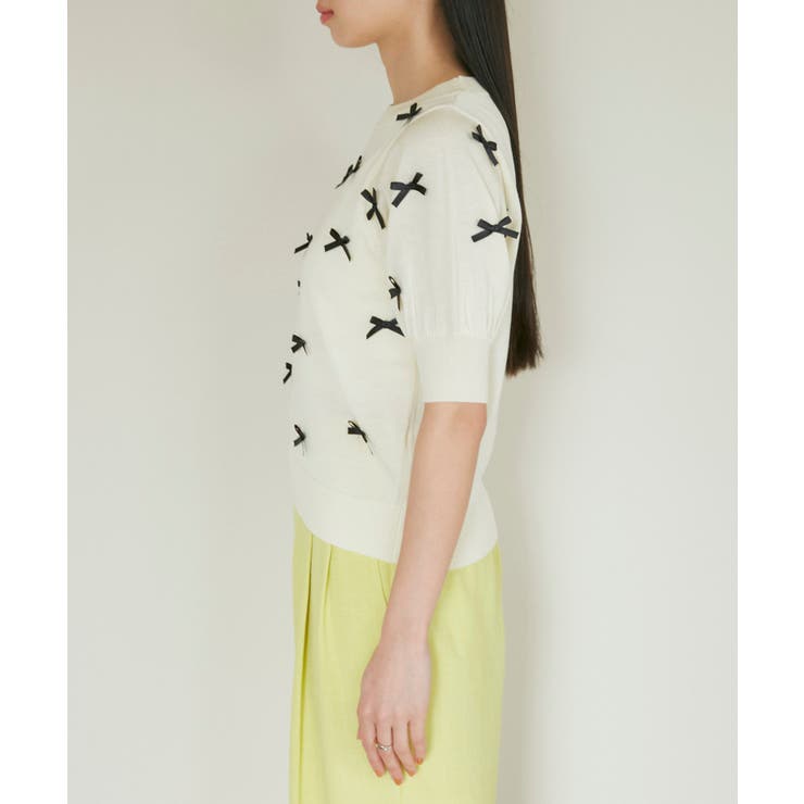 リボンハーフスリーブサマーニット | VIS  | 詳細画像25 