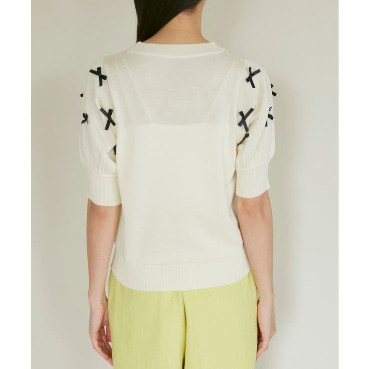 リボンハーフスリーブサマーニット | VIS  | 詳細画像26 