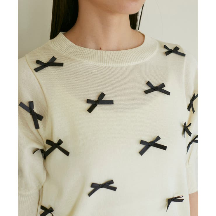 リボンハーフスリーブサマーニット | VIS  | 詳細画像27 