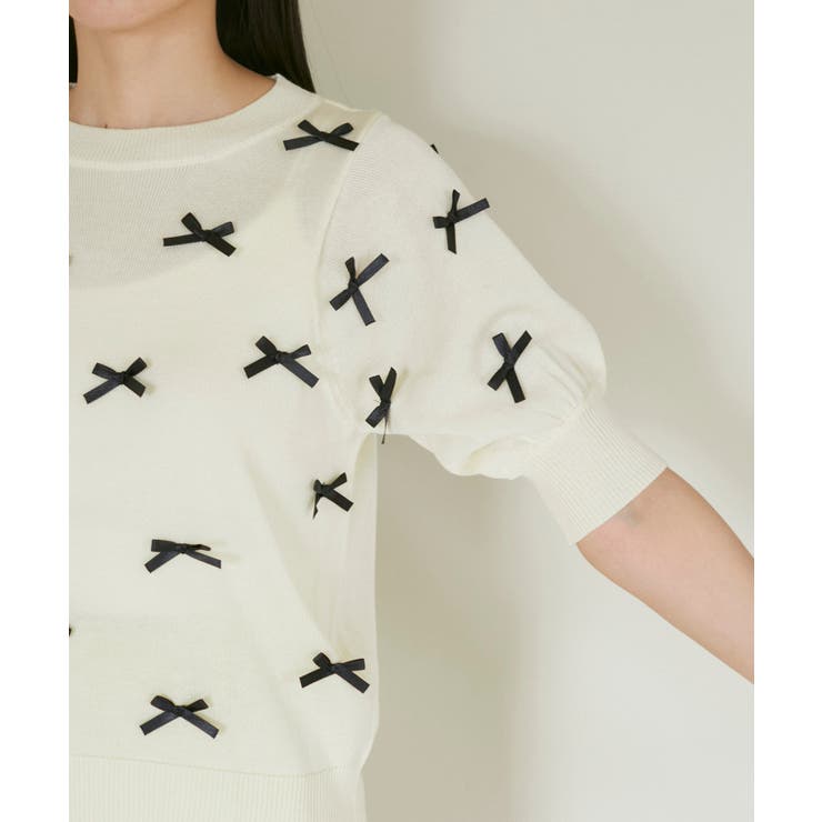 リボンハーフスリーブサマーニット | VIS  | 詳細画像28 