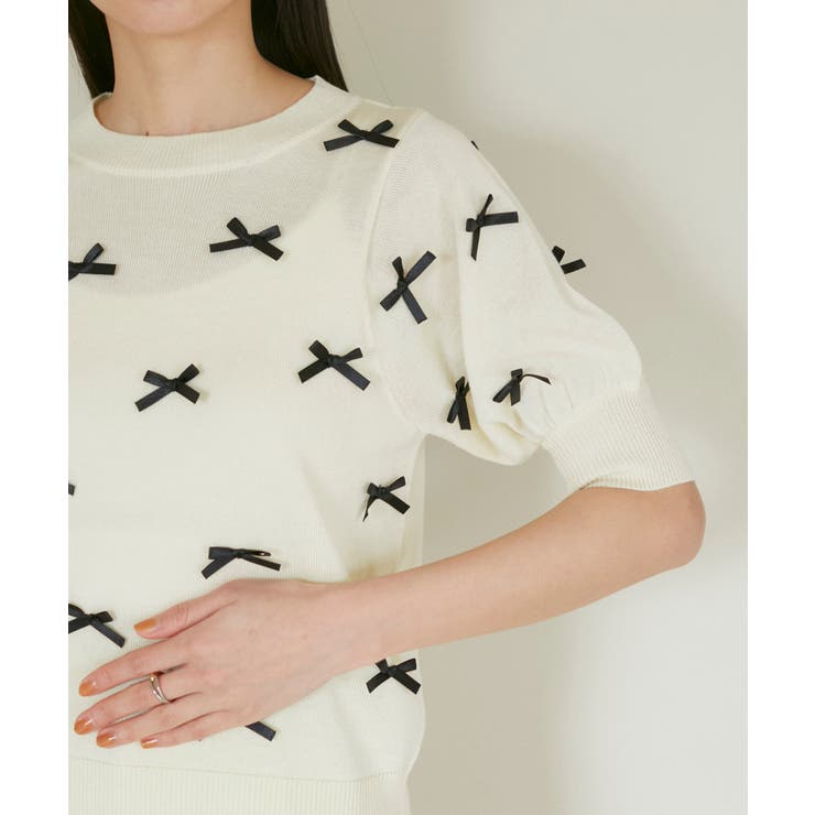 リボンハーフスリーブサマーニット | VIS  | 詳細画像29 