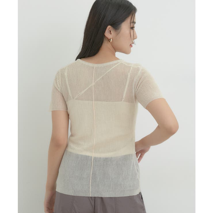 【洗える】裾スリットシアーニットプルオーバー | VIS  | 詳細画像10 