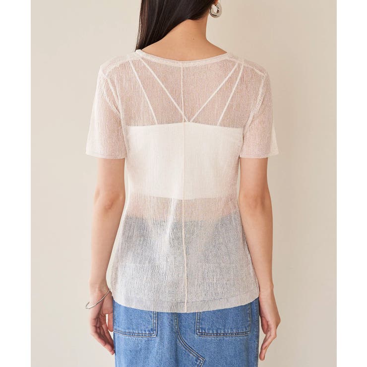 【洗える】裾スリットシアーニットプルオーバー | VIS  | 詳細画像13 