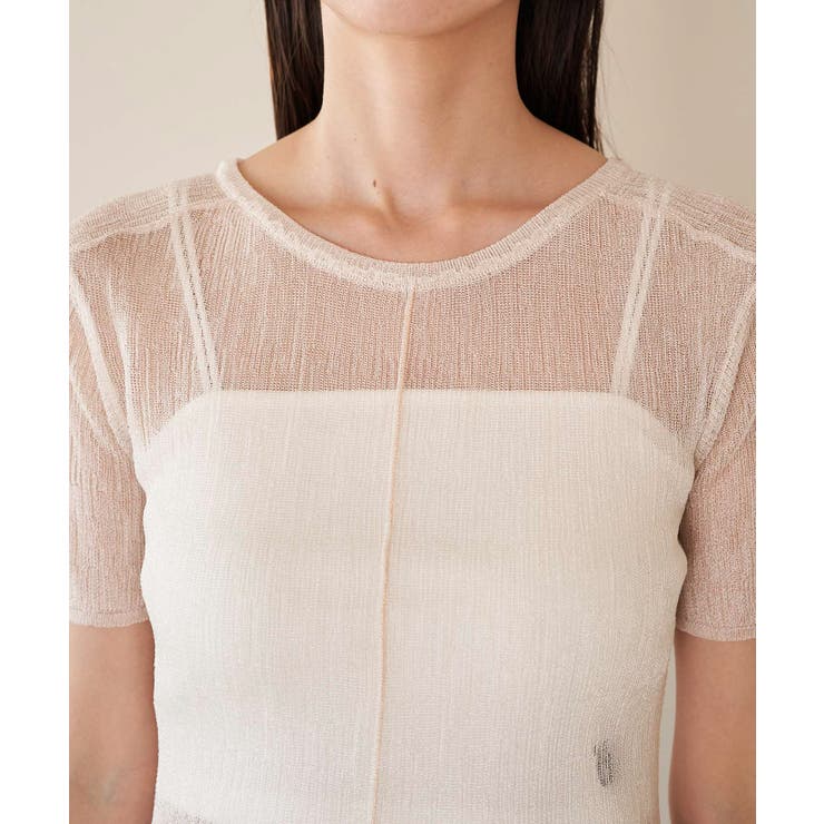 【洗える】裾スリットシアーニットプルオーバー | VIS  | 詳細画像14 